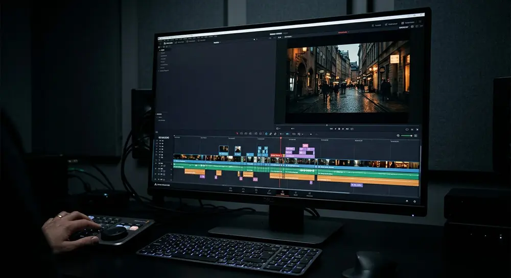 Edit timeline with color grade